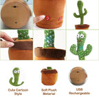 LED Musical Dancing & Mimicry Cactus Toy – Fun & Interactive