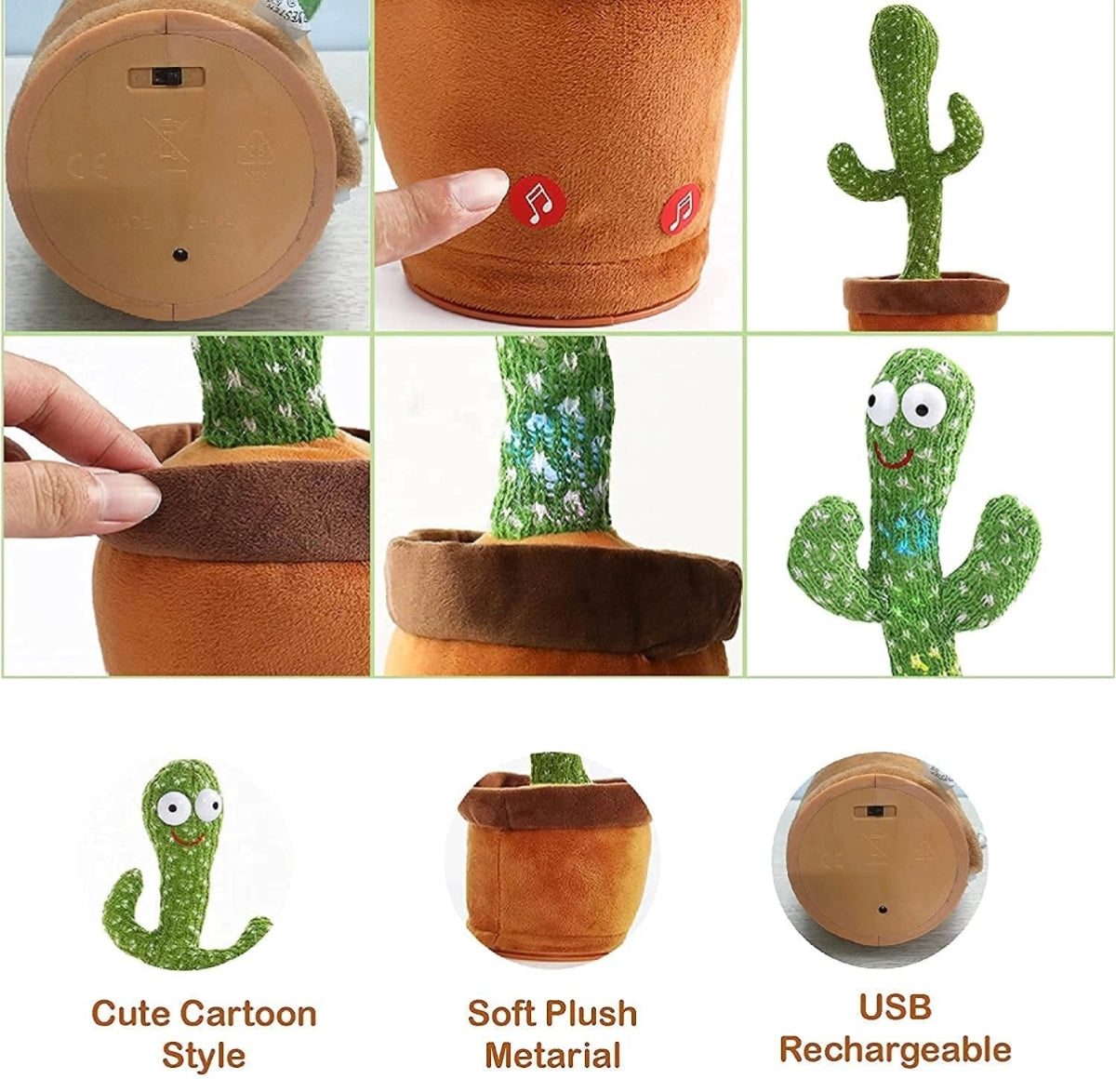 LED Musical Dancing & Mimicry Cactus Toy – Fun & Interactive
