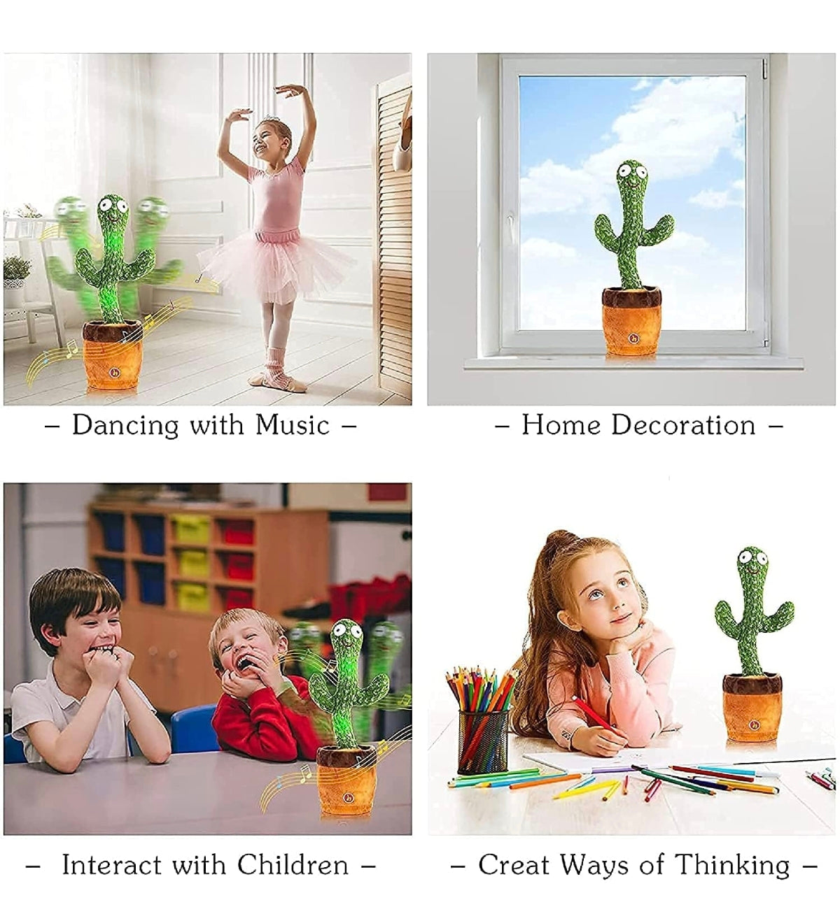 LED Musical Dancing & Mimicry Cactus Toy – Fun & Interactive