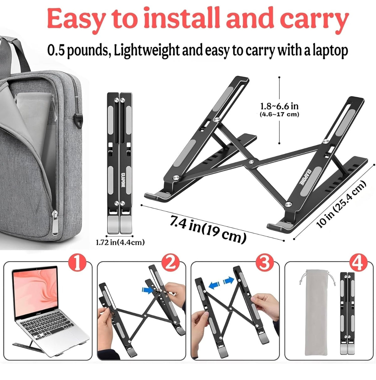 Foldable Adjustable Laptop & Tablet Stand – Work Comfortably Anywhere