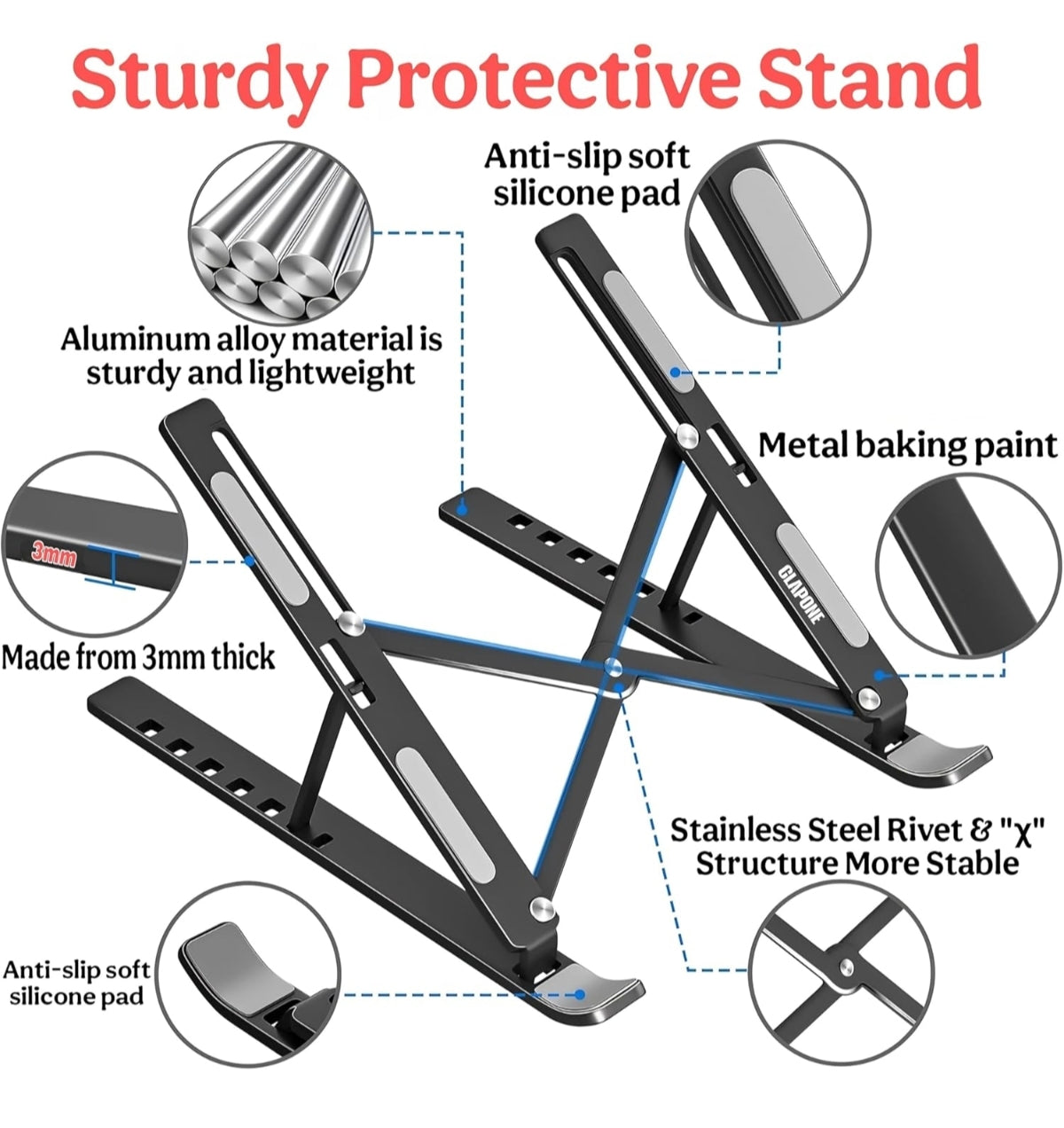 Foldable Adjustable Laptop & Tablet Stand – Work Comfortably Anywhere