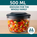 Manual Push Chopper with 6 Stainless Steel Blades