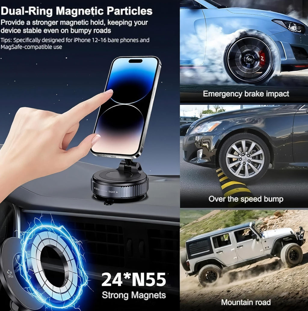 Vacuum suction magnetic bracket Phone Holder 360° rotate