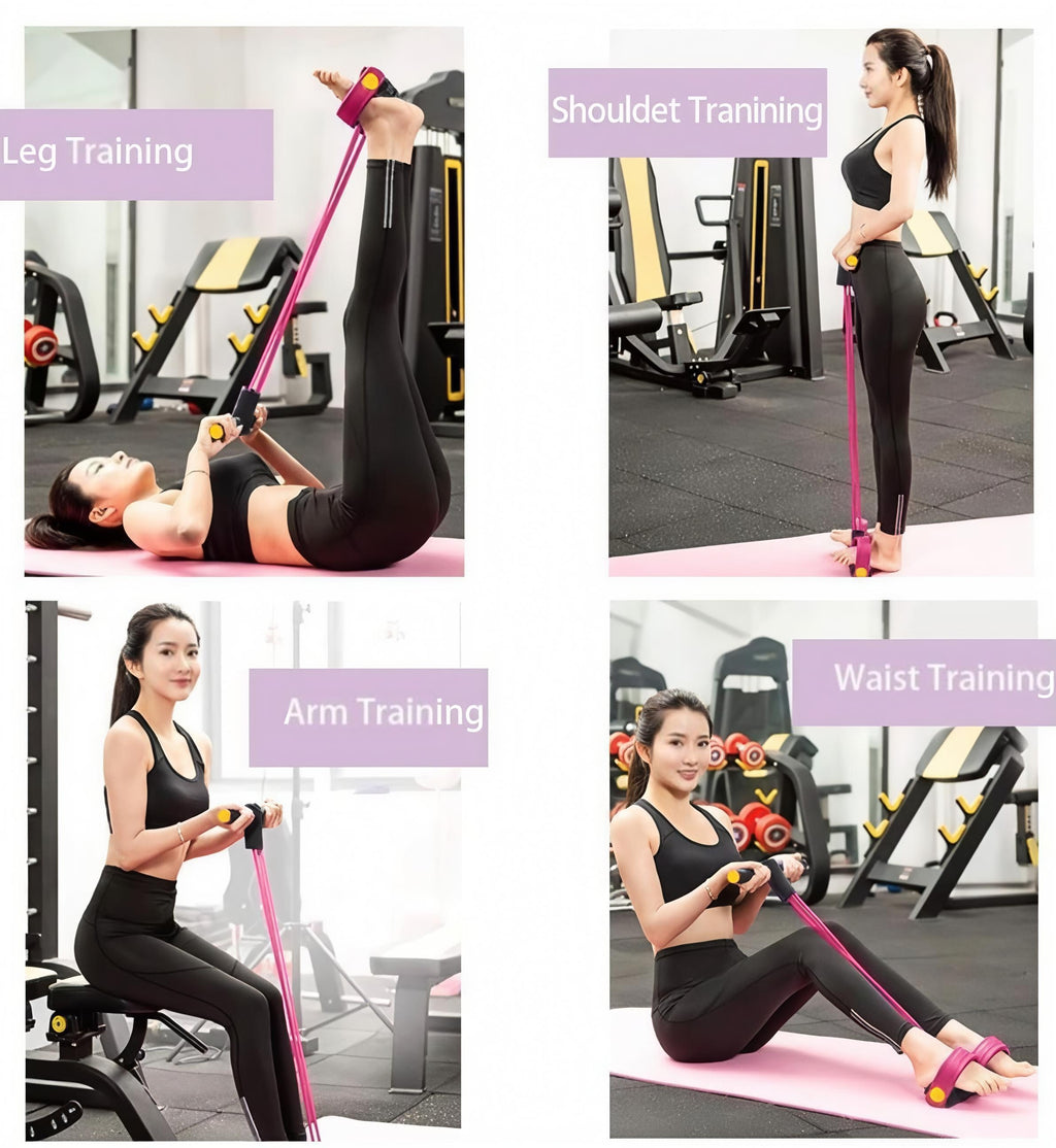 4-Tube Yoga Pedal Pull Reducer Resistance Band
