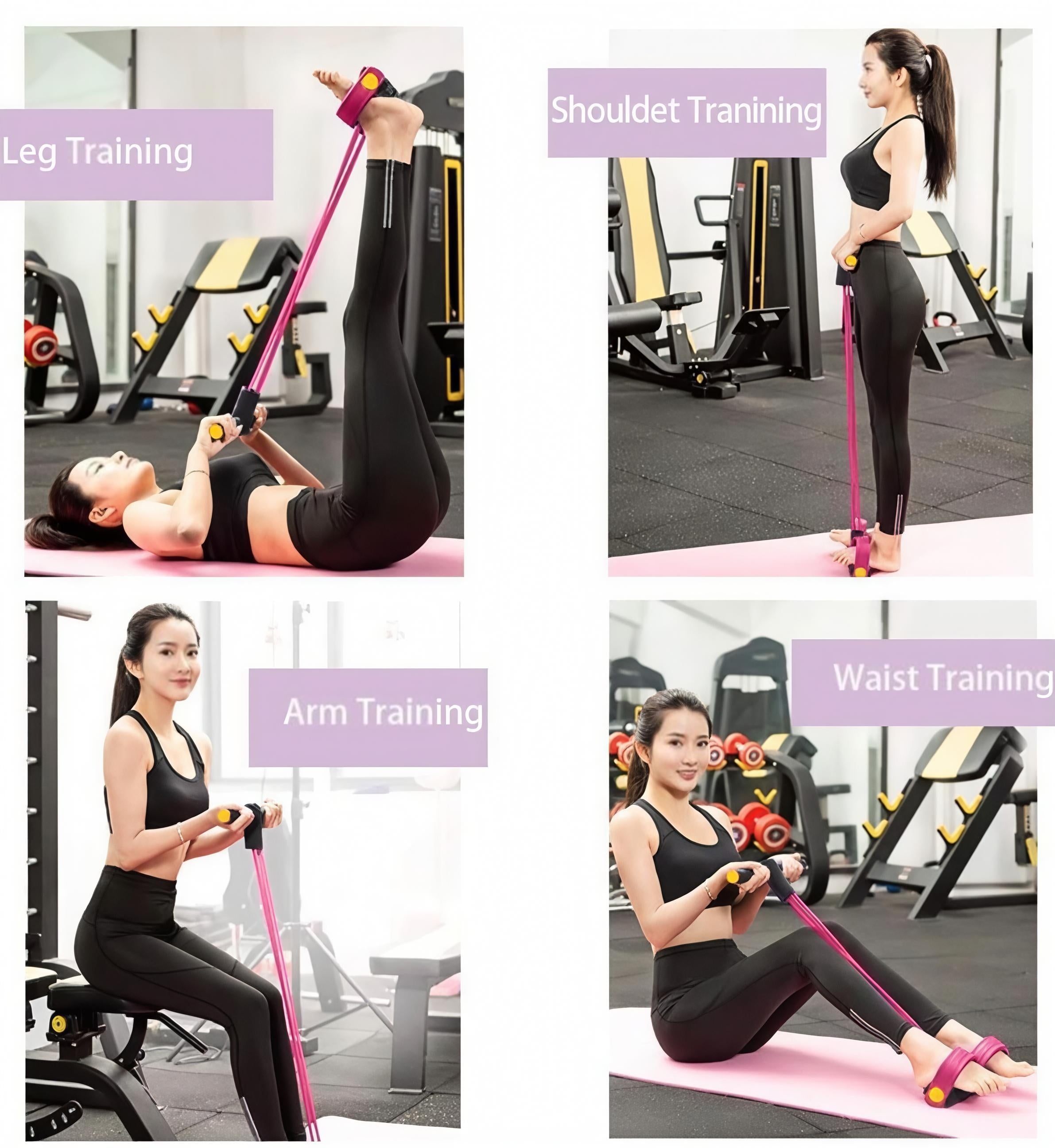 4-Tube Yoga Pedal Pull Reducer Resistance Band