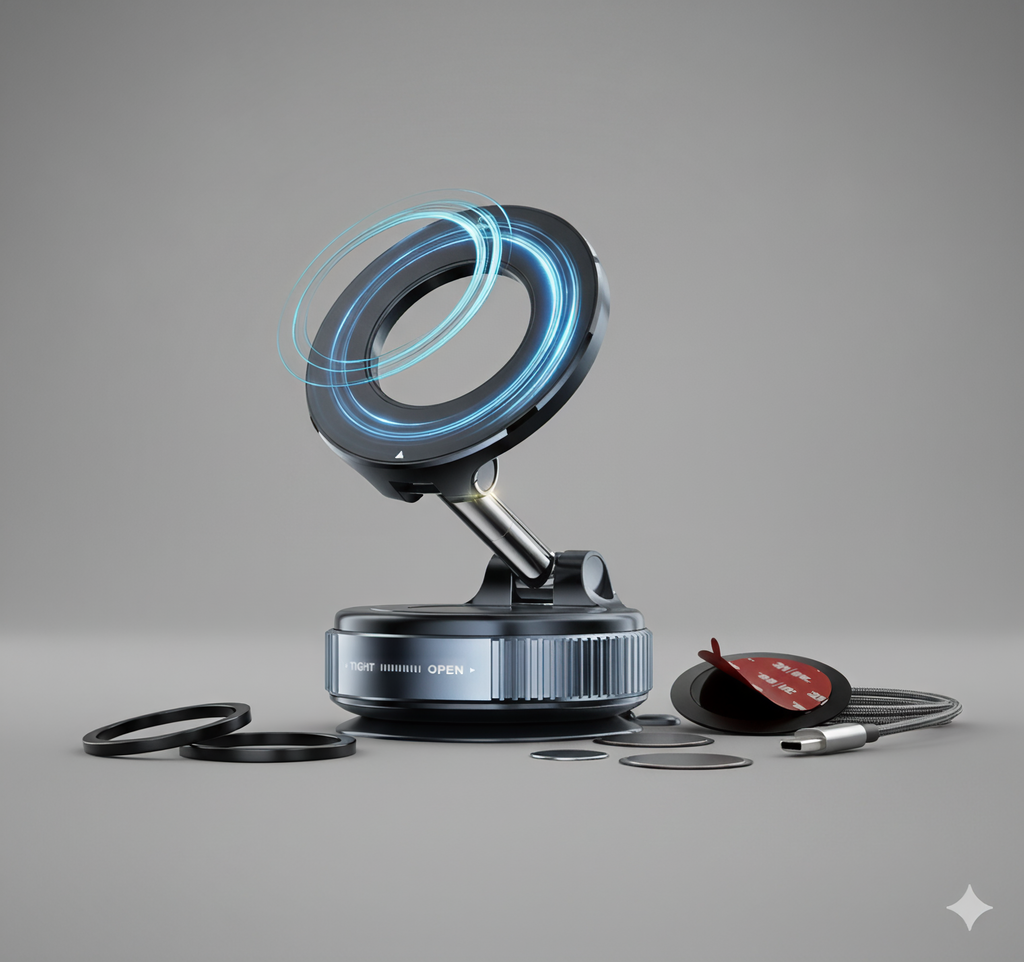 Vacuum suction magnetic bracket Phone Holder 360° rotate